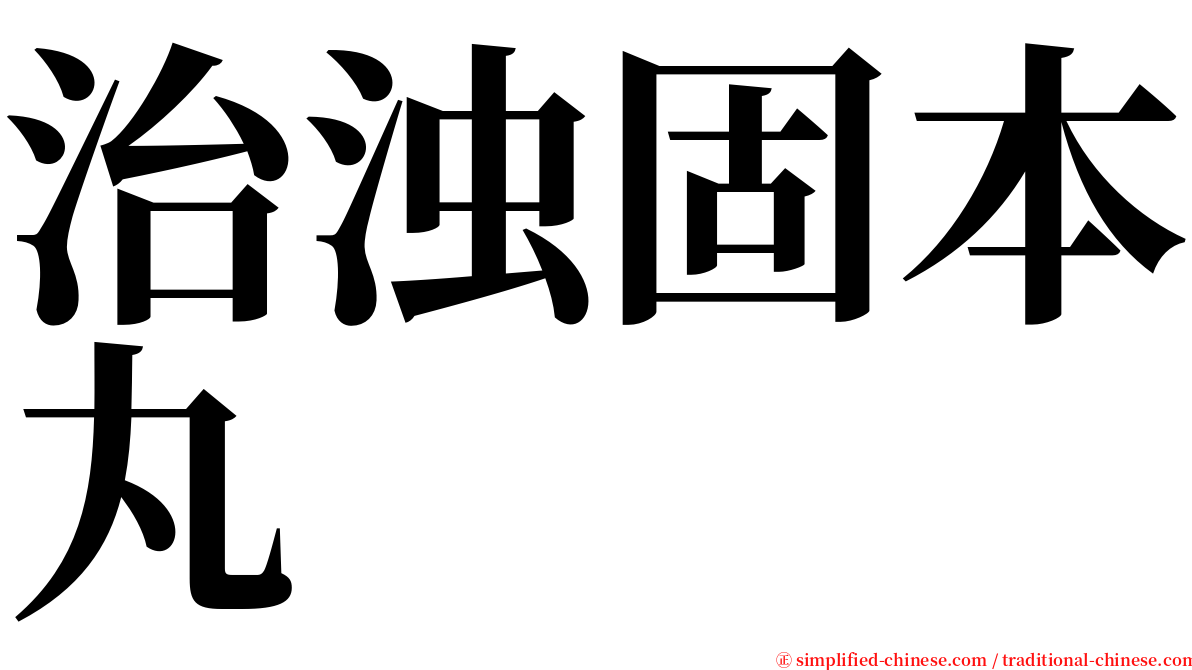 治浊固本丸 serif font