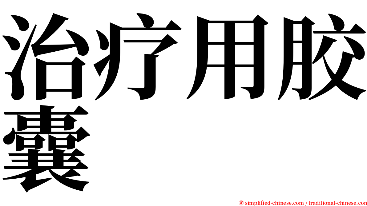 治疗用胶囊 serif font