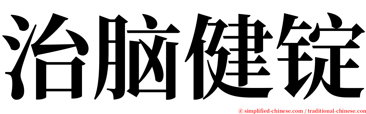 治脑健锭 serif font