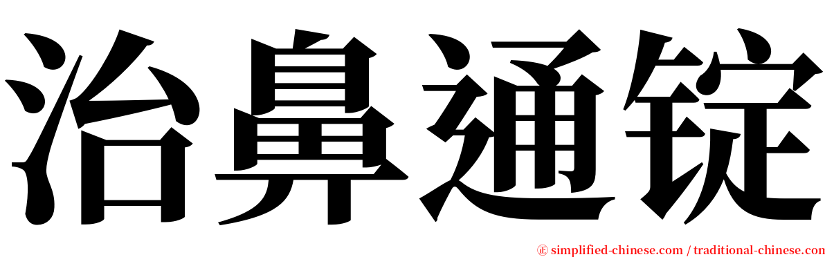 治鼻通锭 serif font