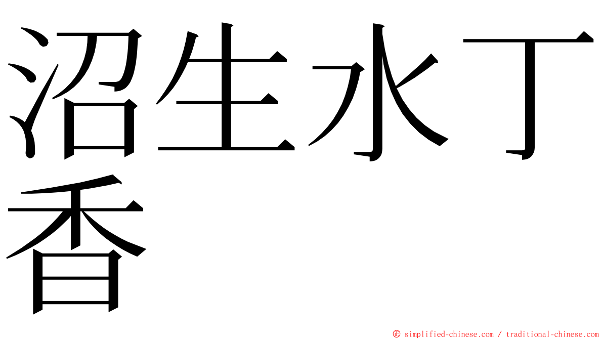 沼生水丁香 ming font