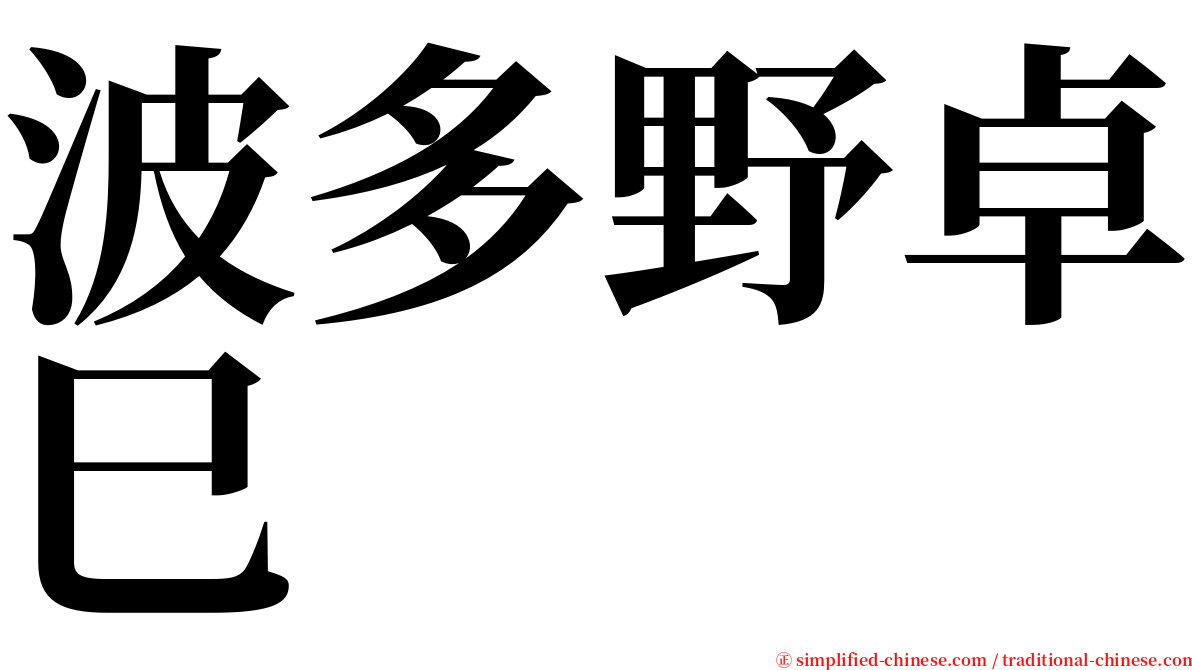 波多野卓巳 serif font