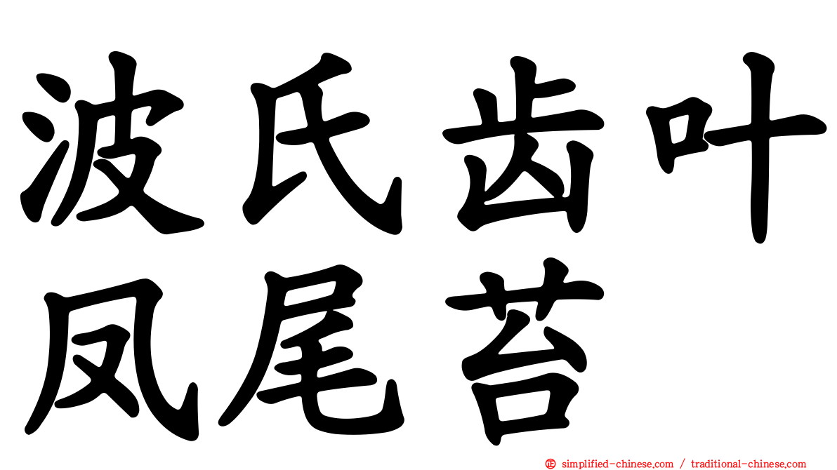 波氏齿叶凤尾苔