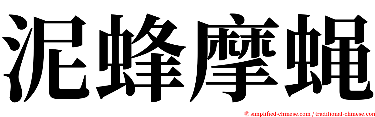 泥蜂摩蝇 serif font