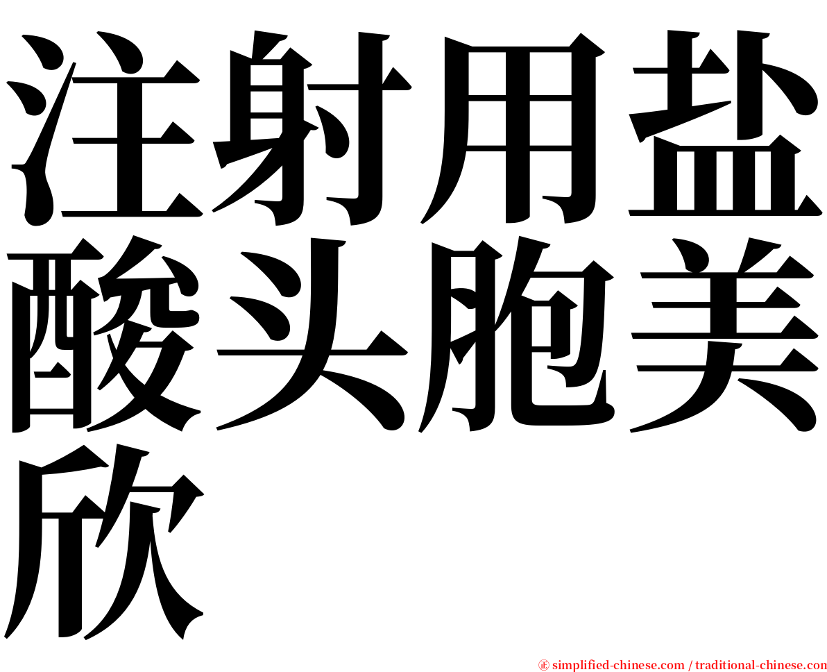 注射用盐酸头胞美欣 serif font