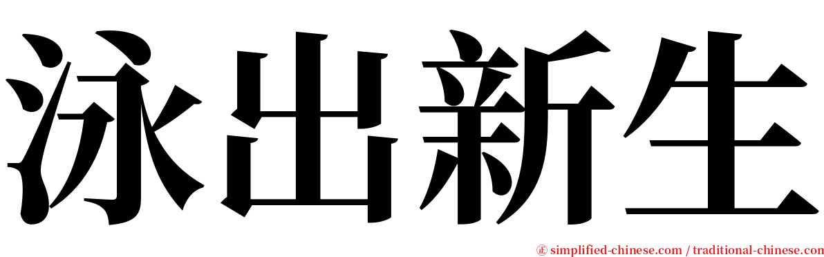 泳出新生 serif font