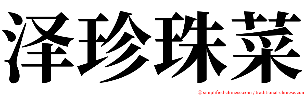 泽珍珠菜 serif font