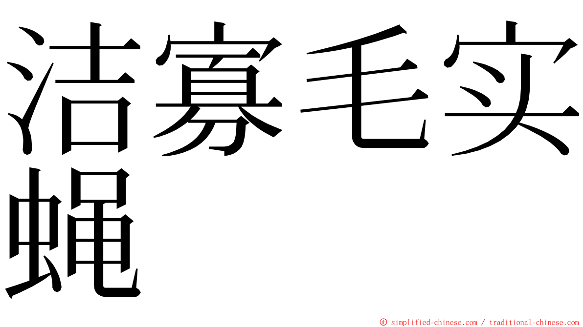 洁寡毛实蝇 ming font