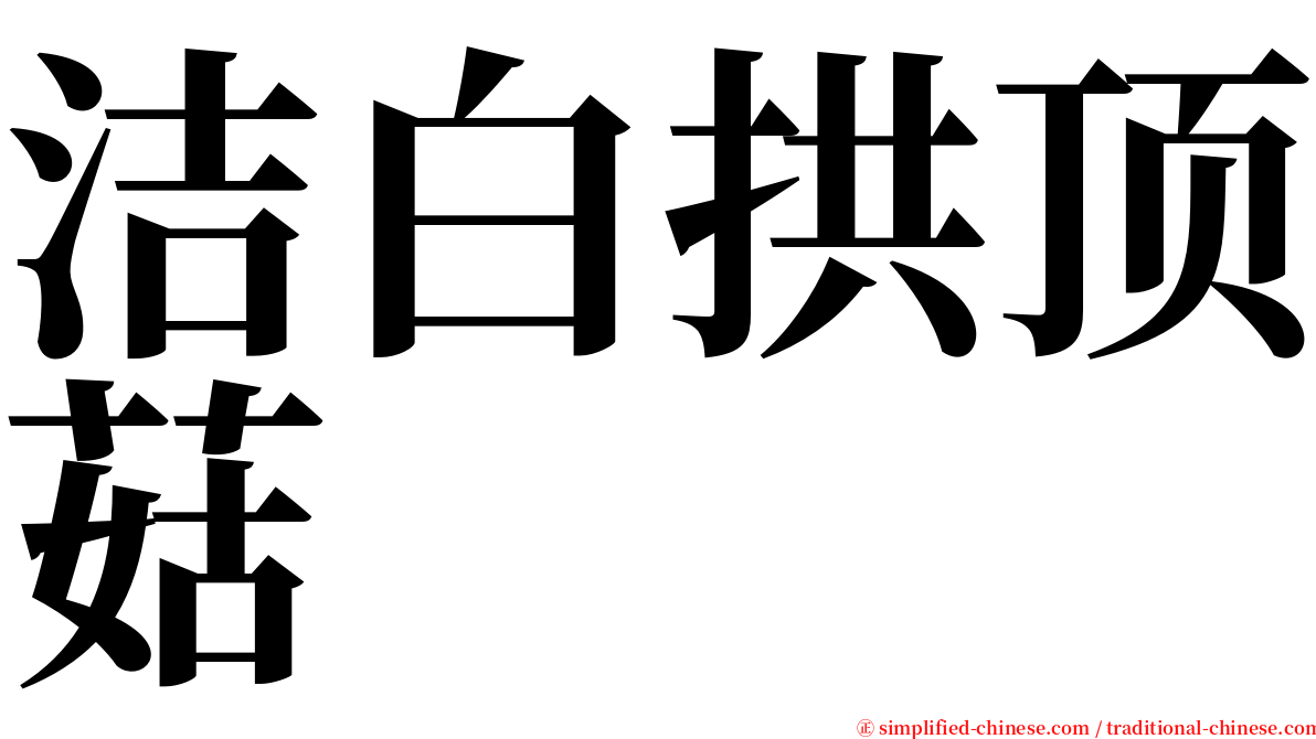 洁白拱顶菇 serif font