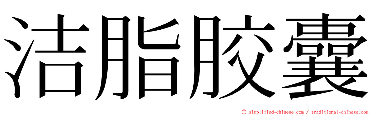 洁脂胶囊 ming font