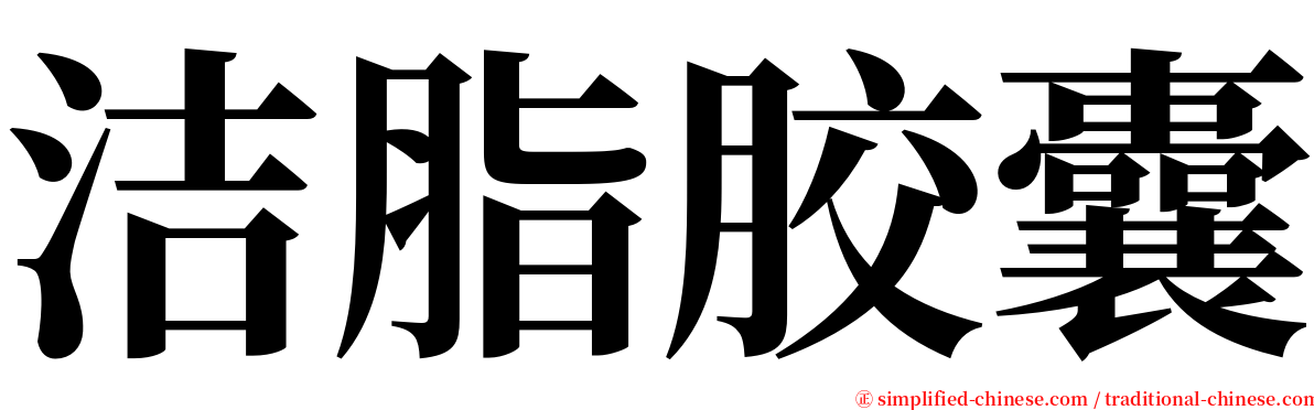 洁脂胶囊 serif font