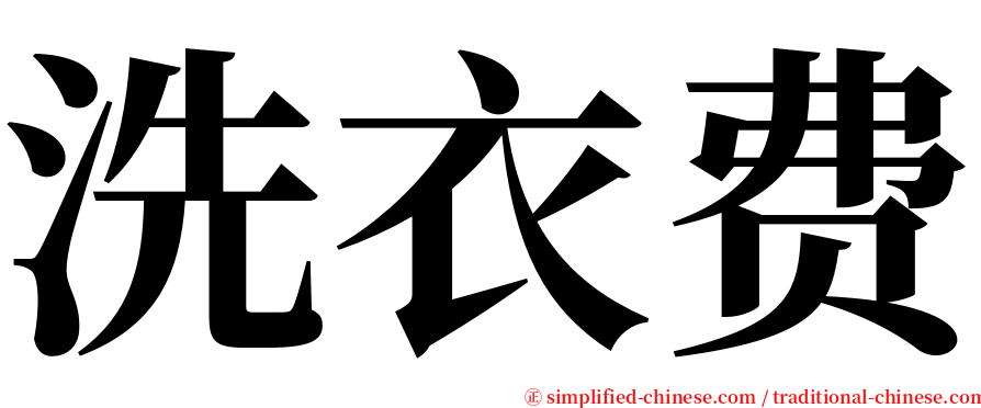 洗衣费 serif font