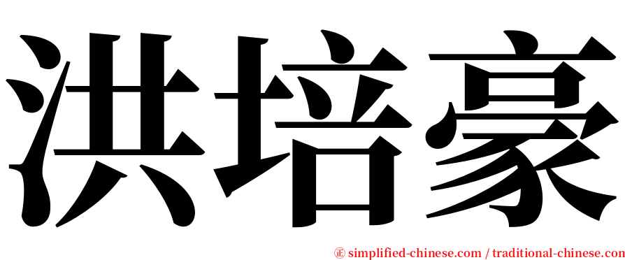 洪培豪 serif font