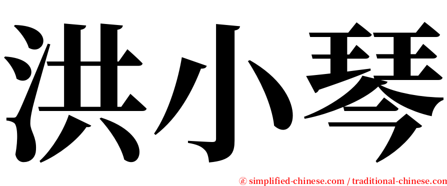 洪小琴 serif font