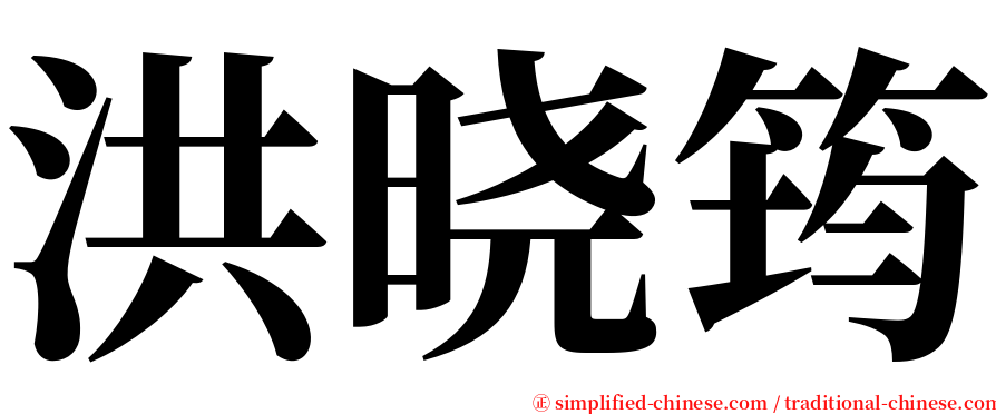 洪晓筠 serif font