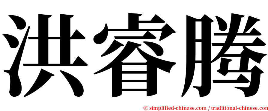 洪睿腾 serif font