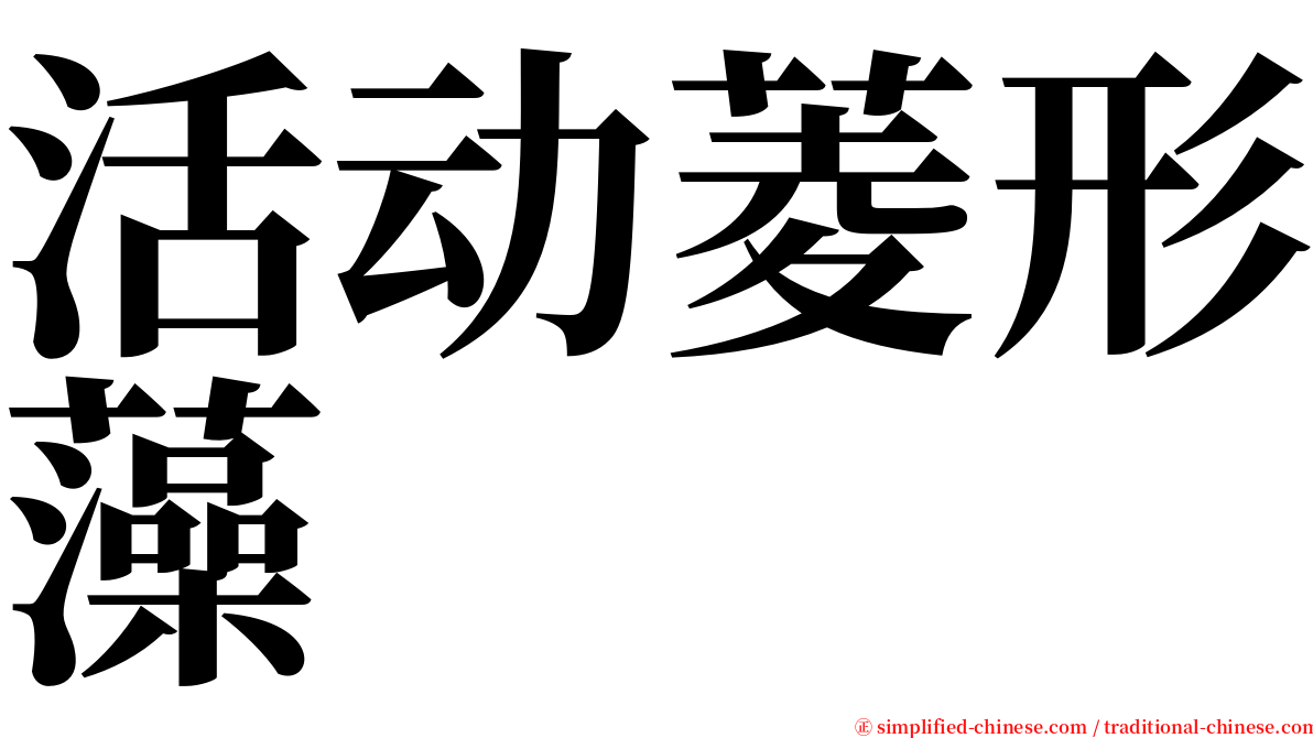 活动菱形藻 serif font