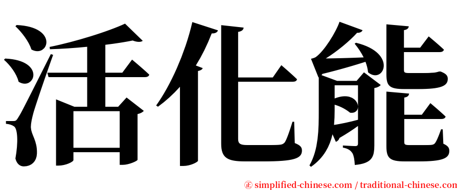 活化能 serif font