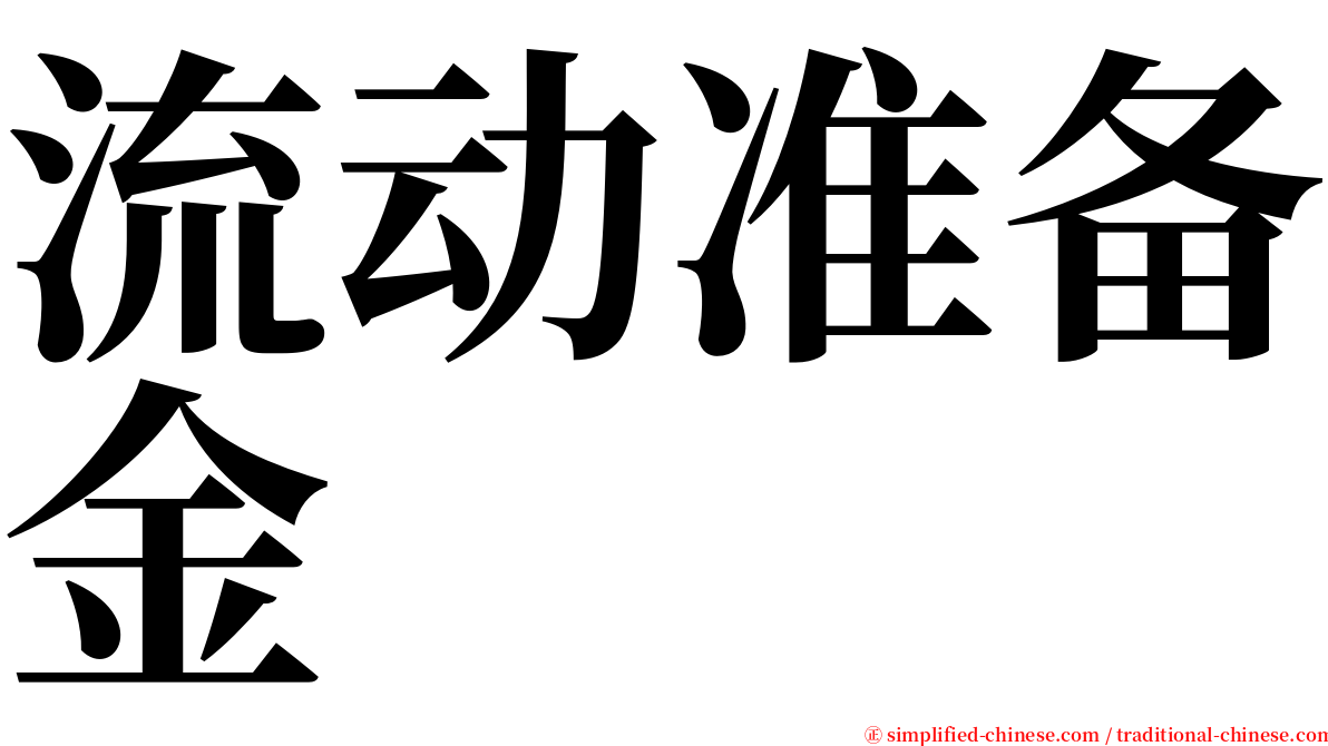 流动准备金 serif font