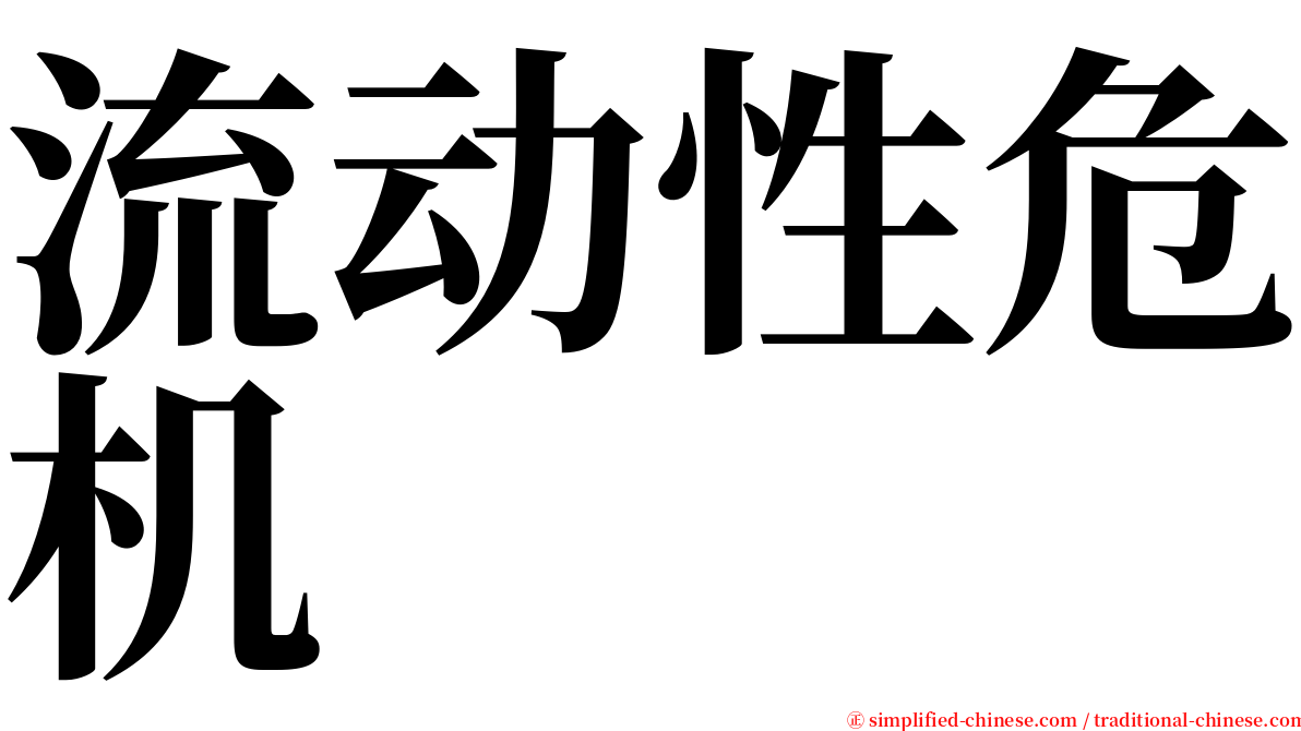 流动性危机 serif font