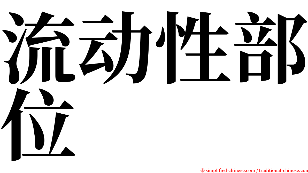 流动性部位 serif font