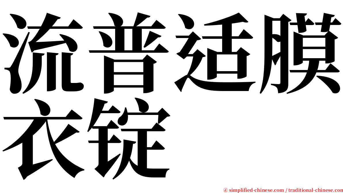 流普适膜衣锭 serif font