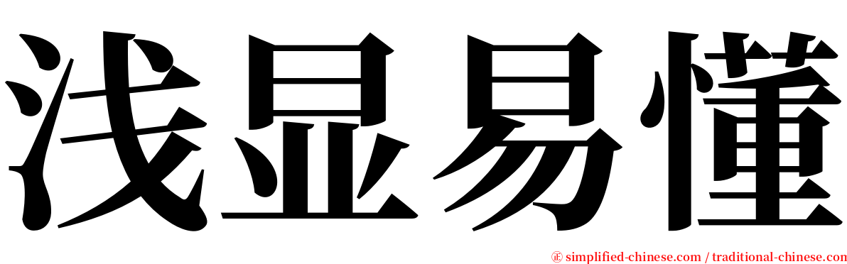 浅显易懂 serif font