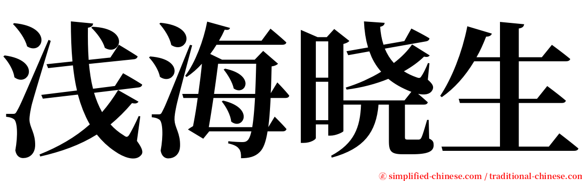 浅海晓生 serif font