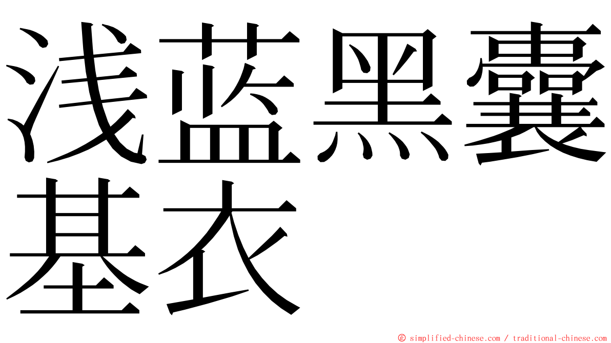 浅蓝黑囊基衣 ming font