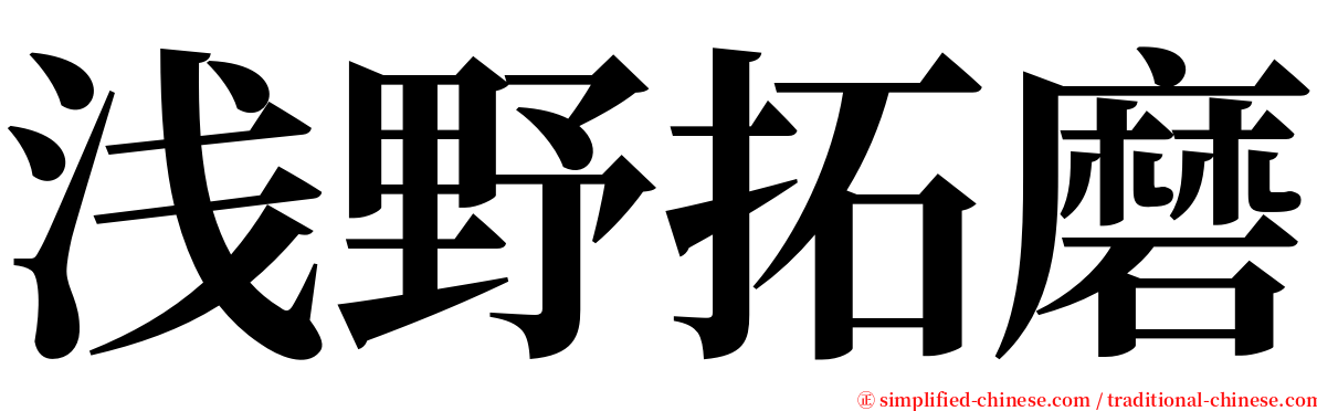 浅野拓磨 serif font