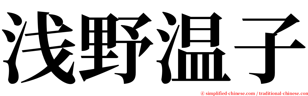 浅野温子 serif font