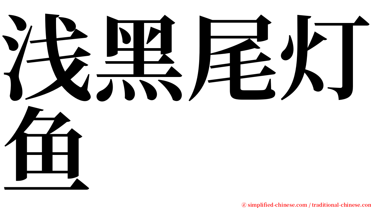 浅黑尾灯鱼 serif font