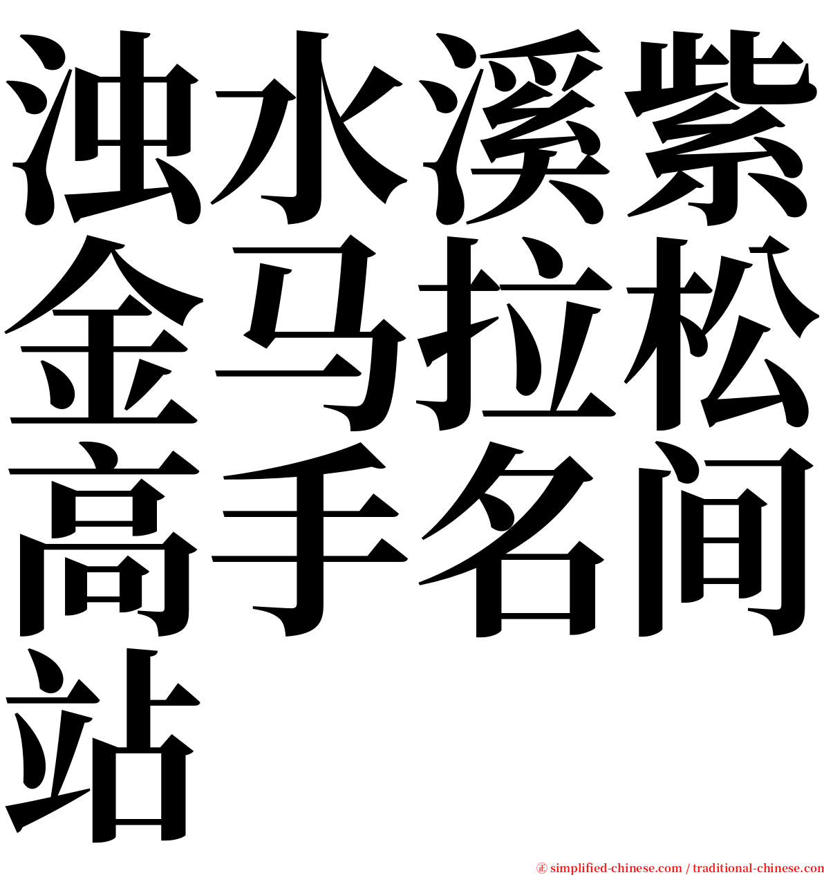 浊水溪紫金马拉松高手名间站 serif font