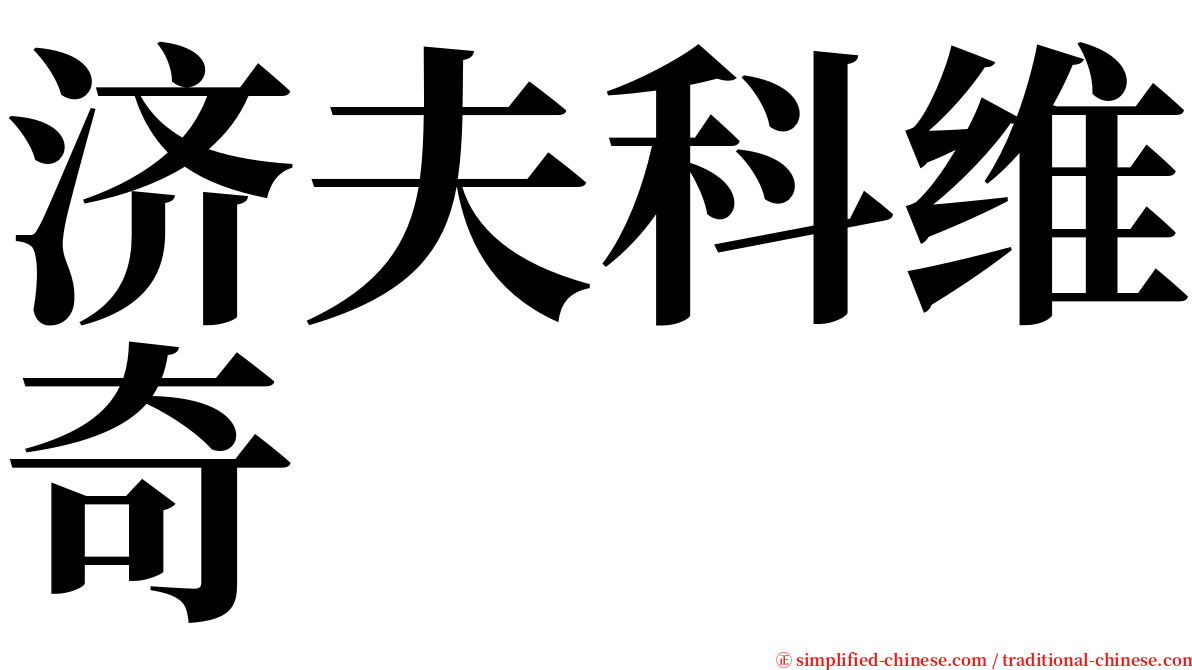 济夫科维奇 serif font