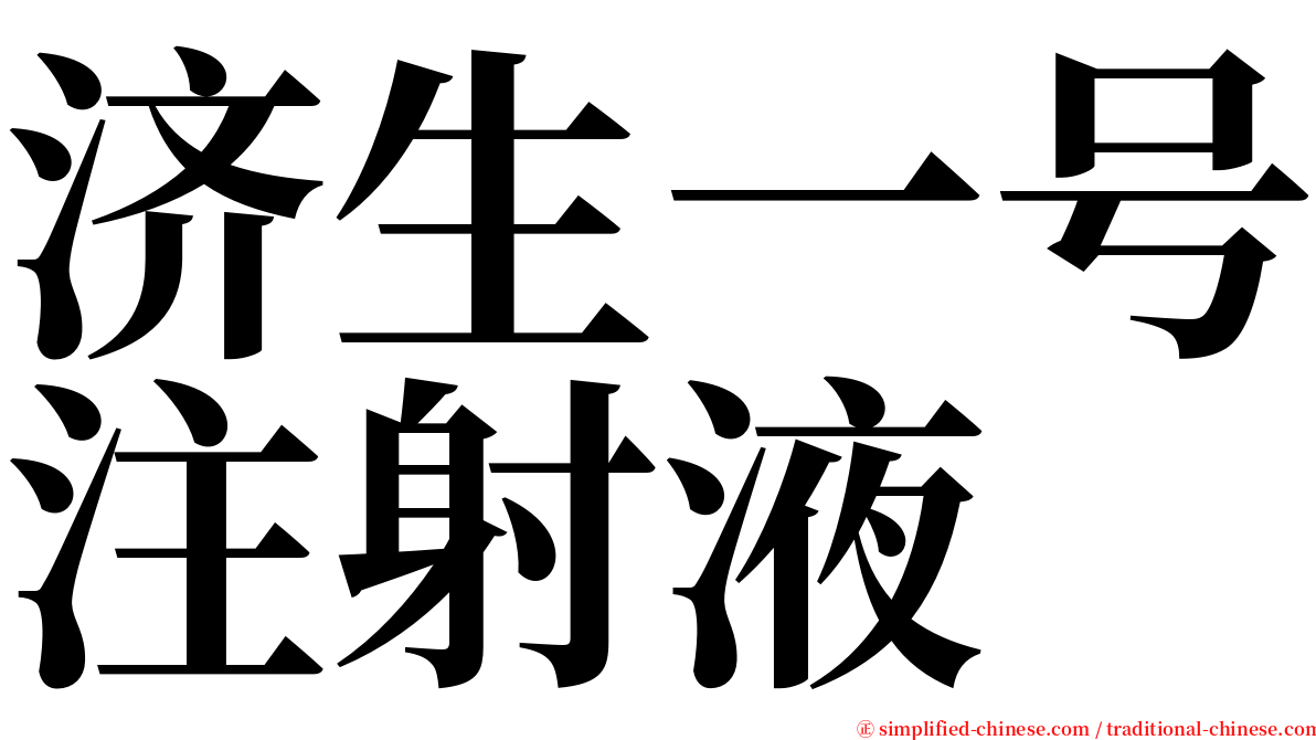 济生一号注射液 serif font