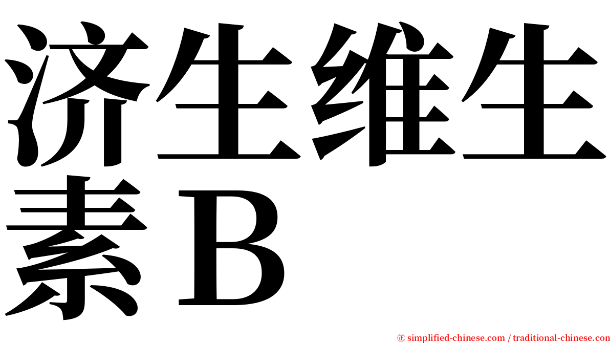 济生维生素Ｂ serif font