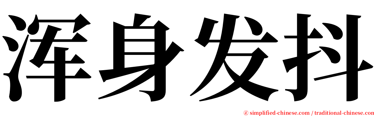 浑身发抖 serif font