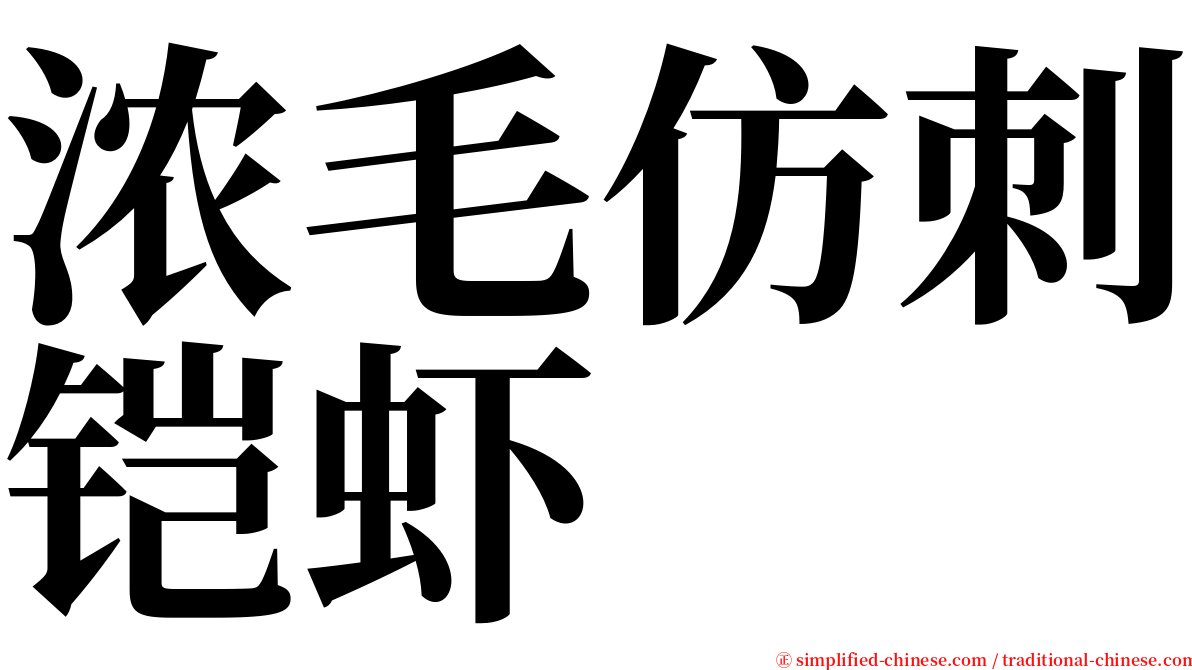 浓毛仿刺铠虾 serif font