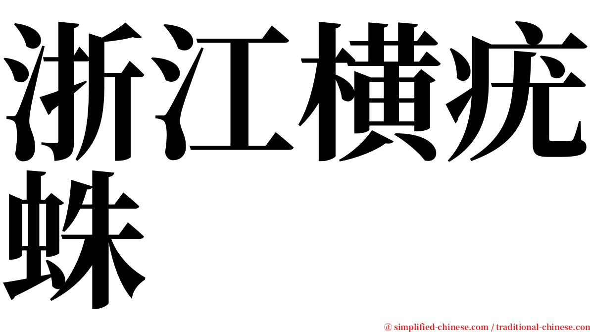 浙江横疣蛛 serif font