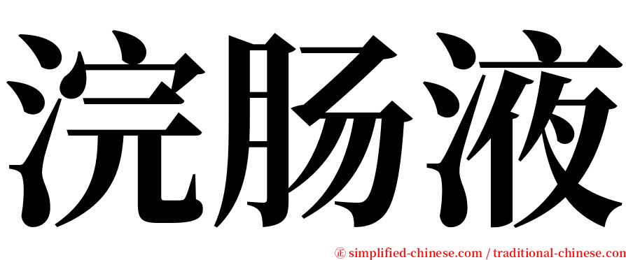 浣肠液 serif font