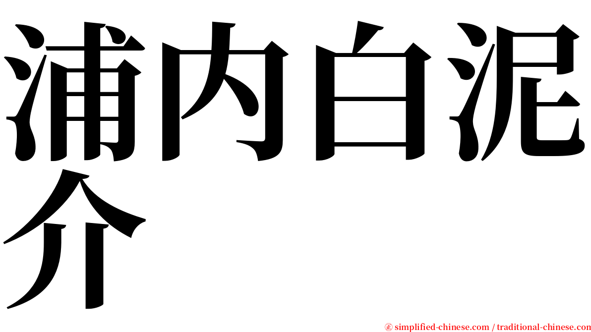 浦内白泥介 serif font