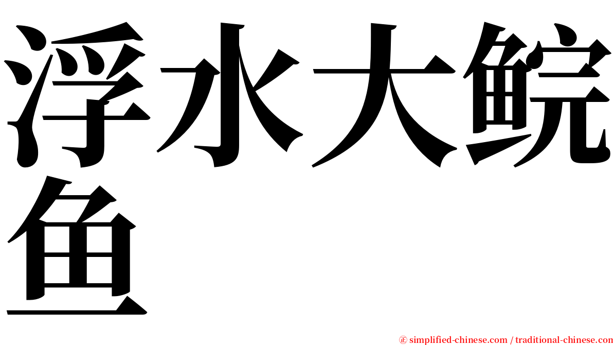 浮水大鲩鱼 serif font