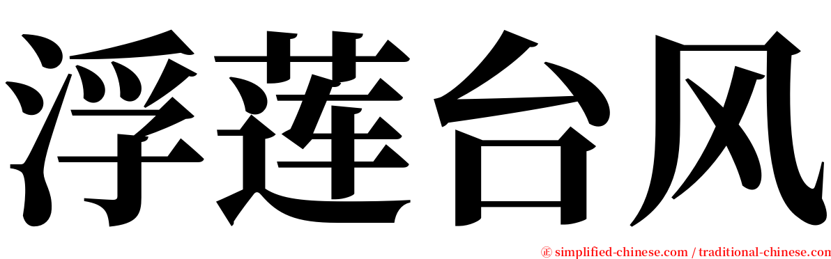 浮莲台风 serif font