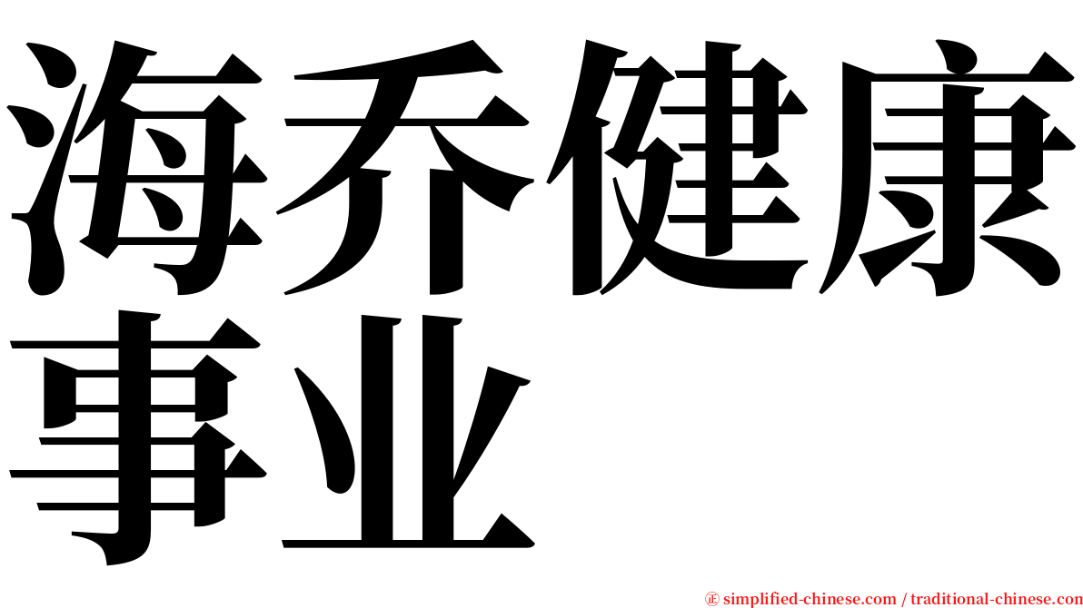 海乔健康事业 serif font