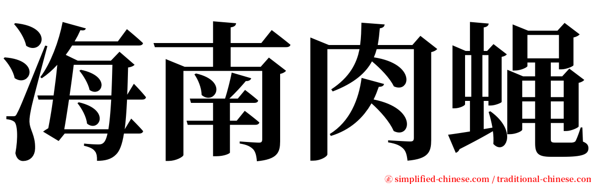 海南肉蝇 serif font