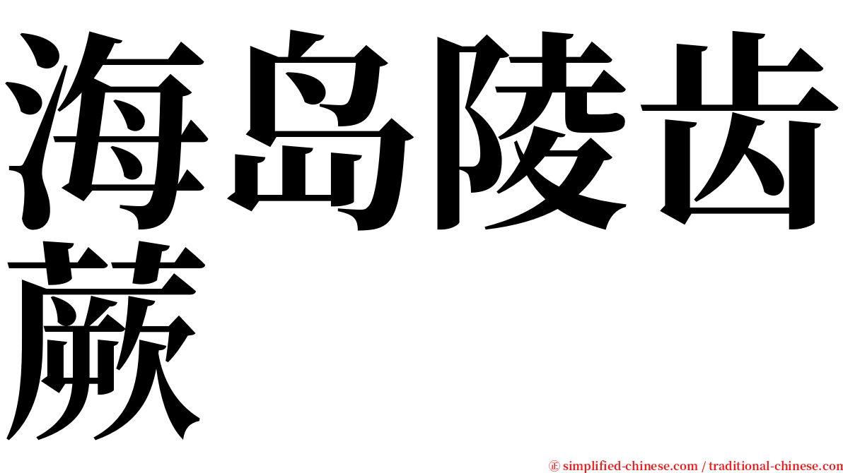 海岛陵齿蕨 serif font