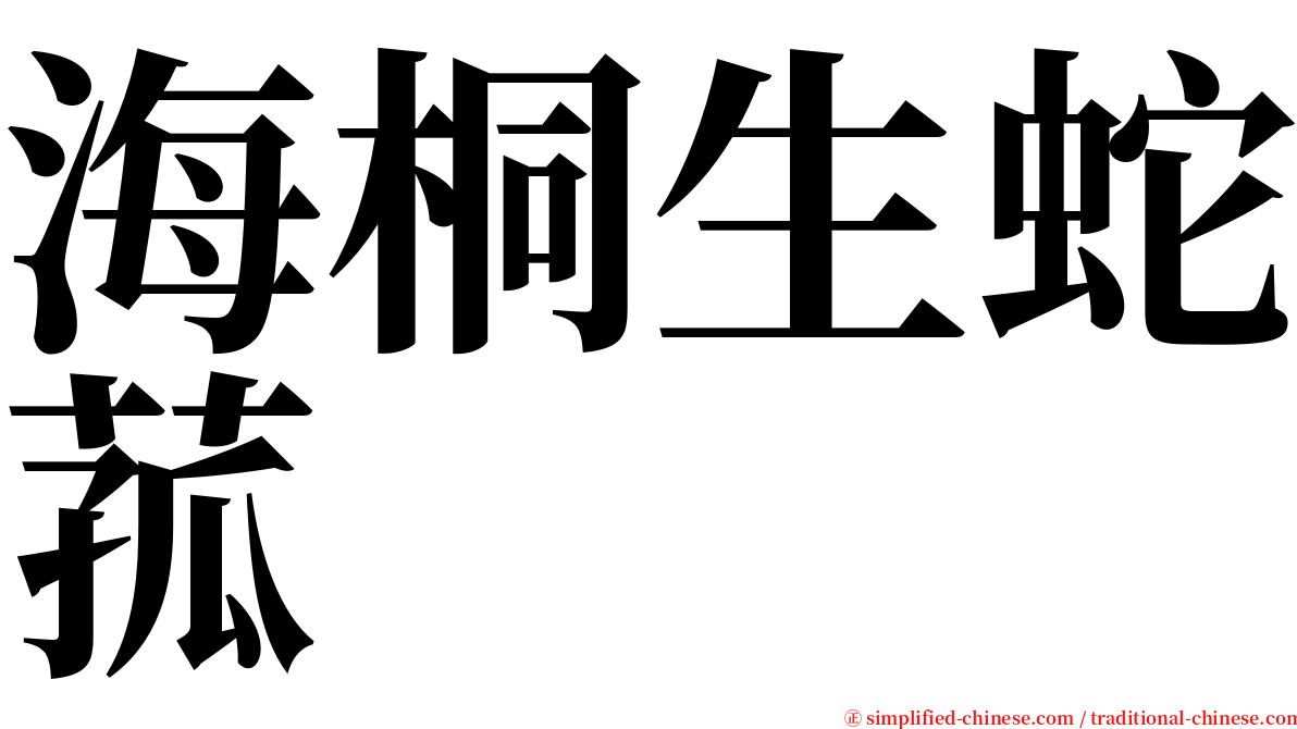 海桐生蛇菰 serif font
