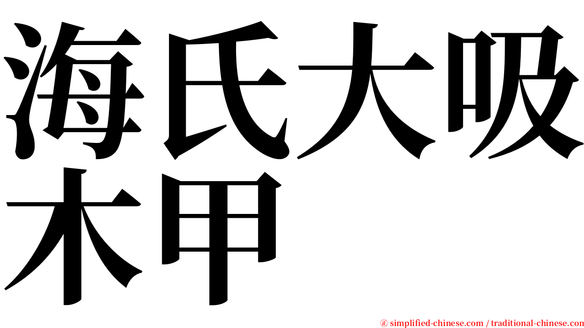 海氏大吸木甲 serif font