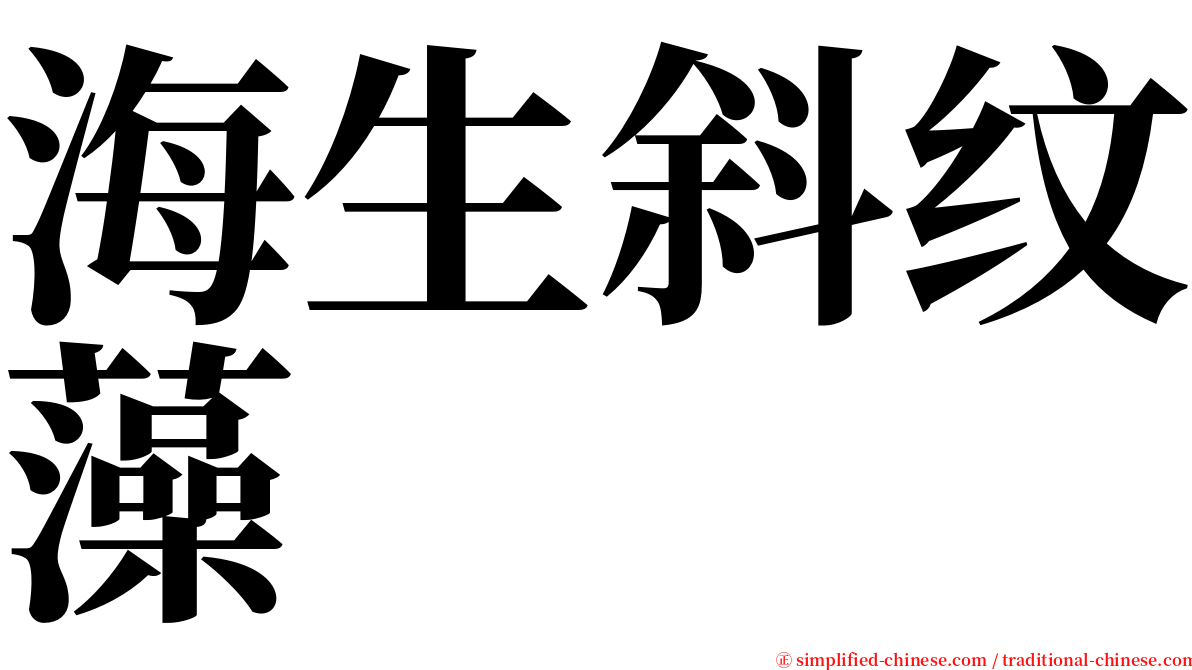 海生斜纹藻 serif font