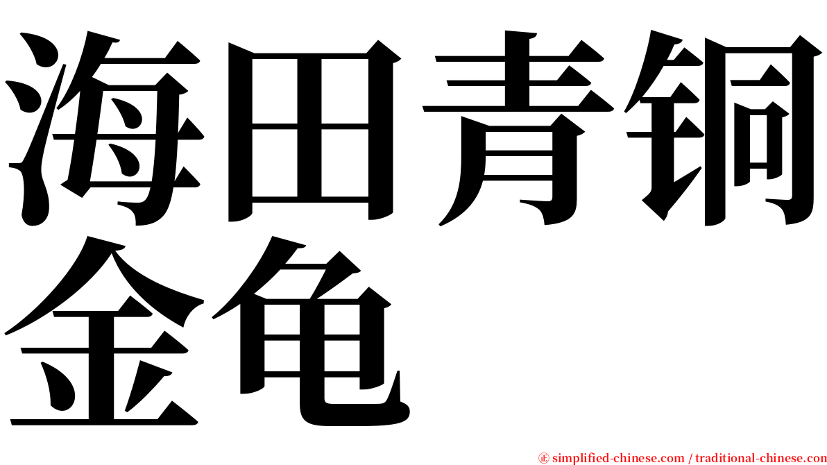 海田青铜金龟 serif font